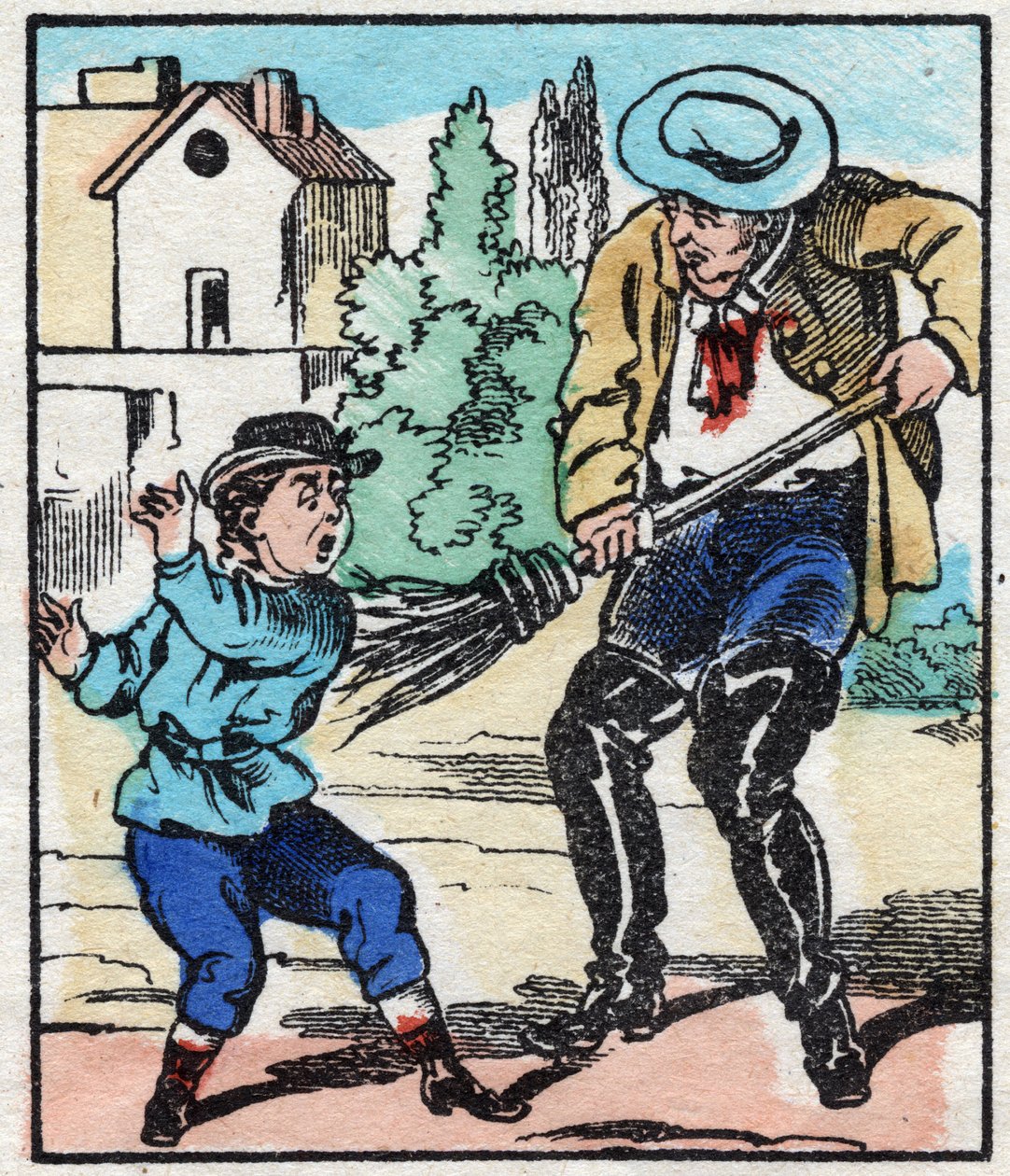 Feiemaskinen. Gravering i "" La chanson des metier"". Epinal avbildning, slutten av 1800-tallet. Privat samling av French School