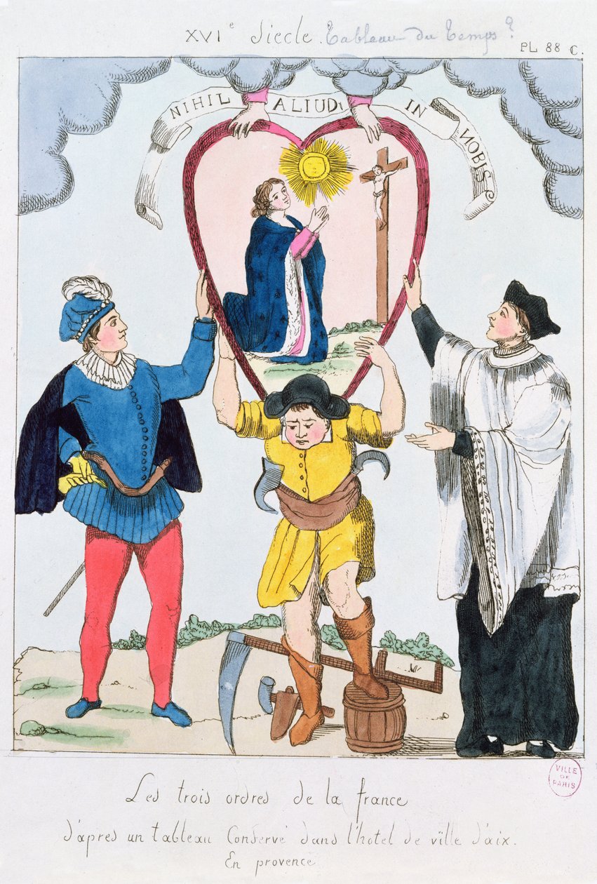 The Three Orders of France, 1789 (fargegravering) av French School
