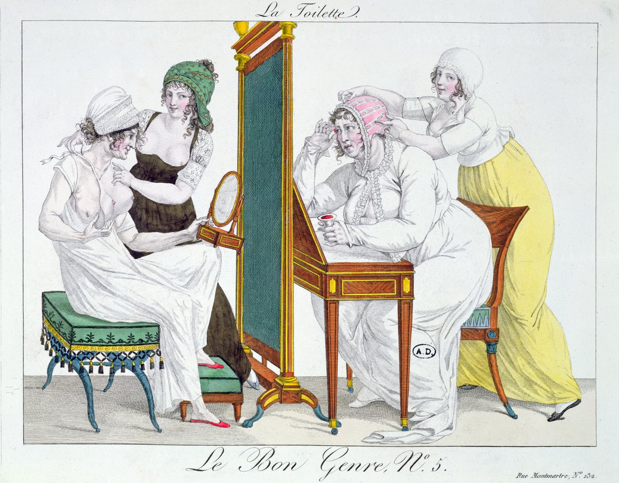 The Toilet, fra serien Le Bon Genre, tidlig på 1800-tallet av French School