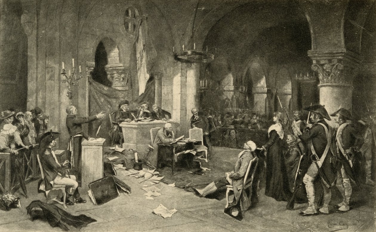 Rettssaken mot Marie-Antoinette (1755-93) 16. oktober 1793 av French School