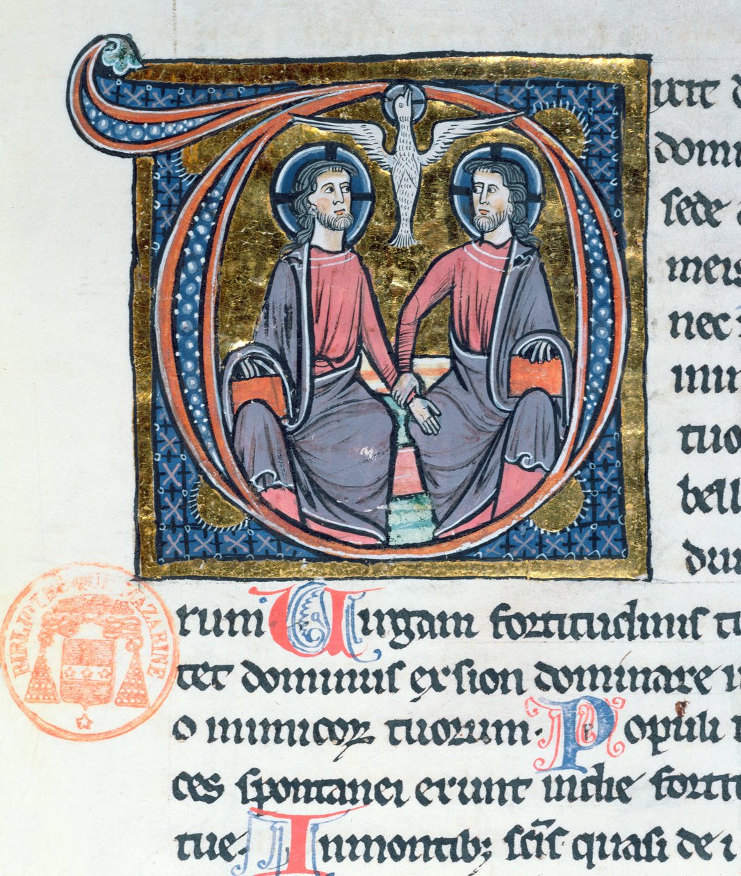 Treenigheten, opplyst initial fra en latinsk bibel av French School