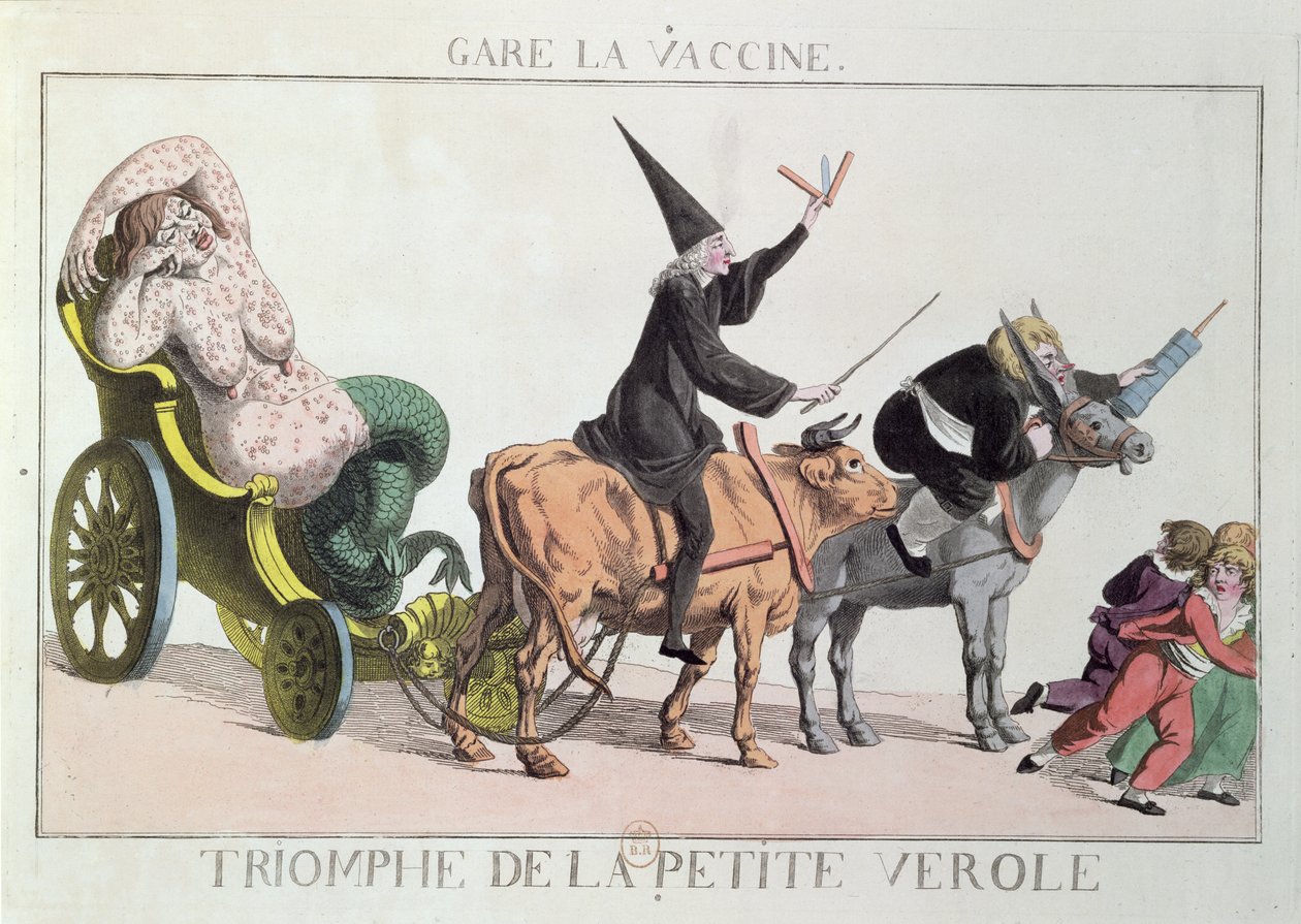 The Triumph of Smallpox, ca. 1804 (farget etsning) av French School