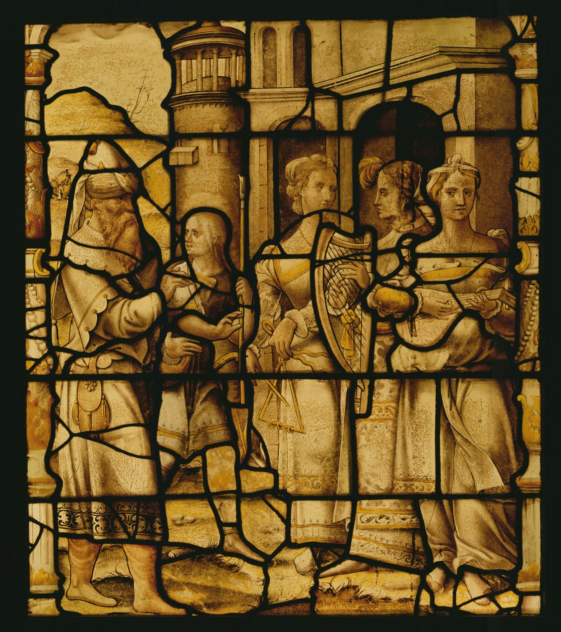 The Triumphant Return of David, fra Notre-Dame du Val, Provins av French School