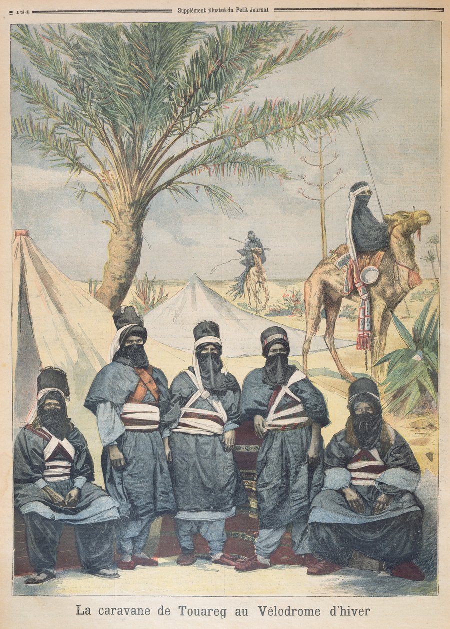 Tuareg-karavanen ved vintervelodromen, illustrasjon fra Le Petit Journal, 4. juni 1894 av French School