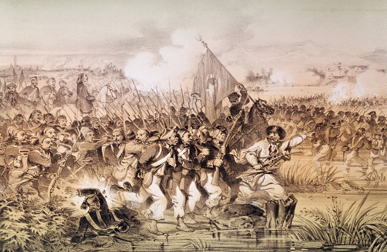 Den tyrkiske hæren under kommando av Omar Pasha krysser Ingour, 6. september 1855 av French School