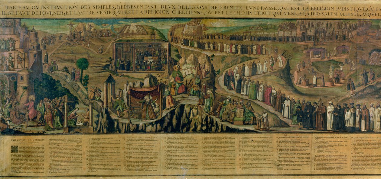 The Two Paths of Religion , skildring av skillet mellom protestantisme og katolisisme (se også 174605 og 174607) av French School