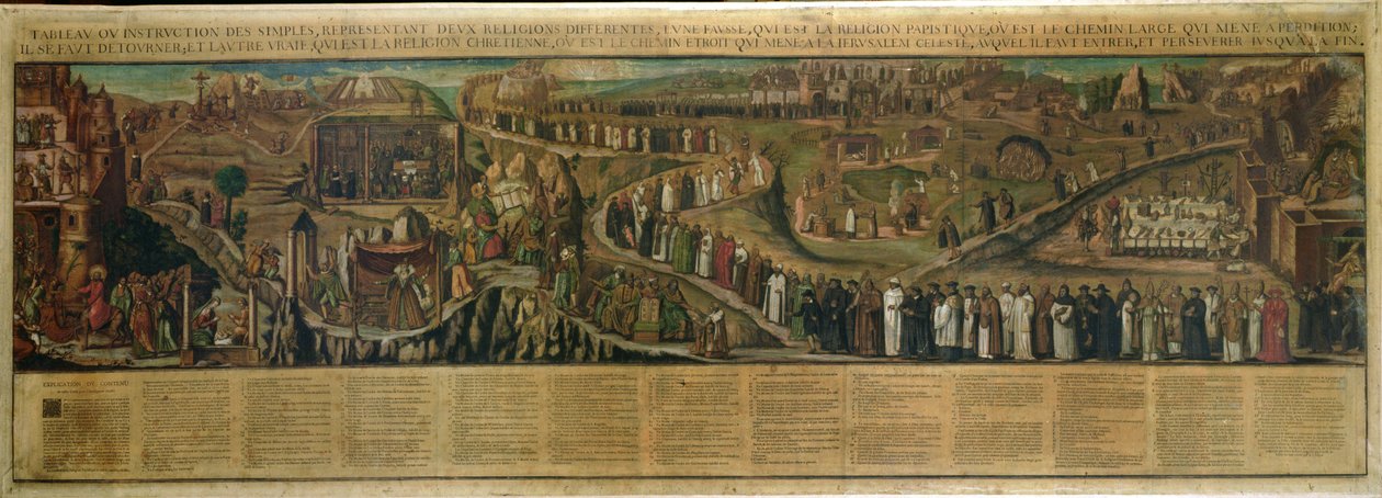 The Two Paths of Religion , skildring av skillet mellom protestantisme og katolisisme (se også 174605 og 174606) av French School