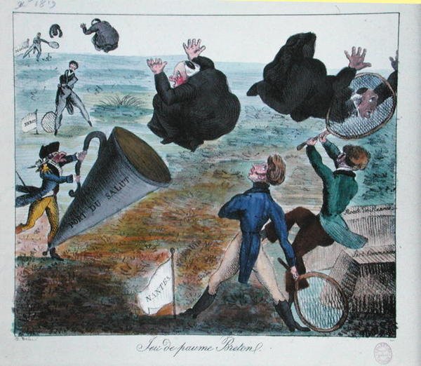 Den uvelkomne mottakelsen av misjonærene i Bretagne, desember 1819 (gravering) av French School