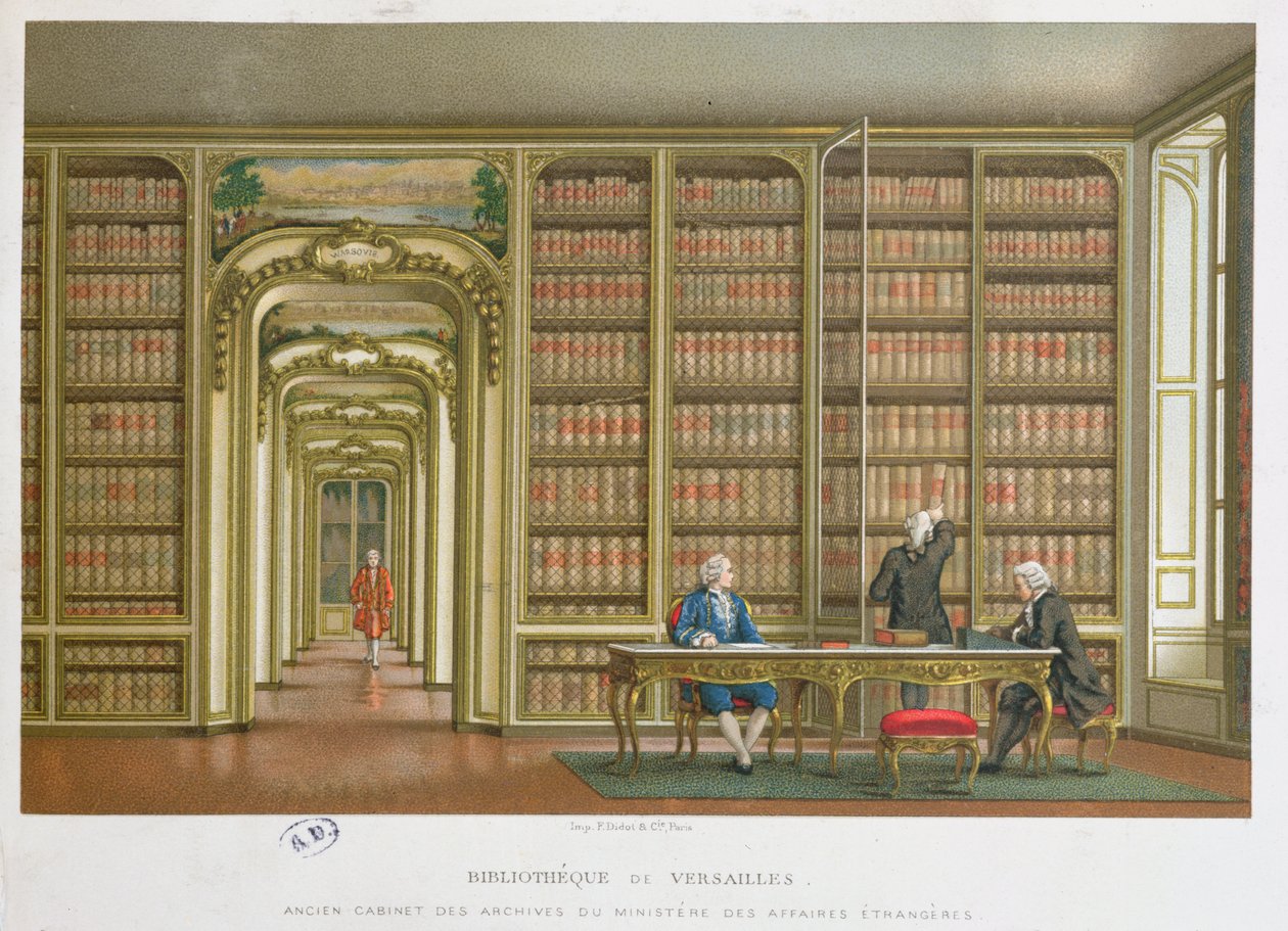 Vergennes-biblioteket i chateau de Versailles av French School