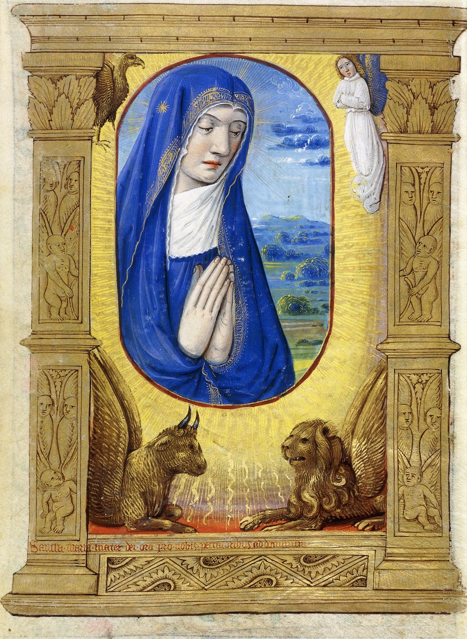 The Virgin Praying, ca. 1500 (maling og blekk på vellum) av French School