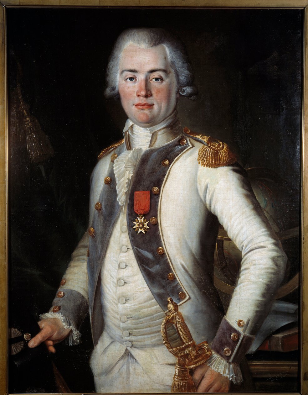 Viscounten av Lostanges: Jean-Louis de Lostanges (1752-1822), kaptein for infanteri, iført Saint-Louis-korset, anonymt portrett av Ecole francaise. 1786, Musee de l