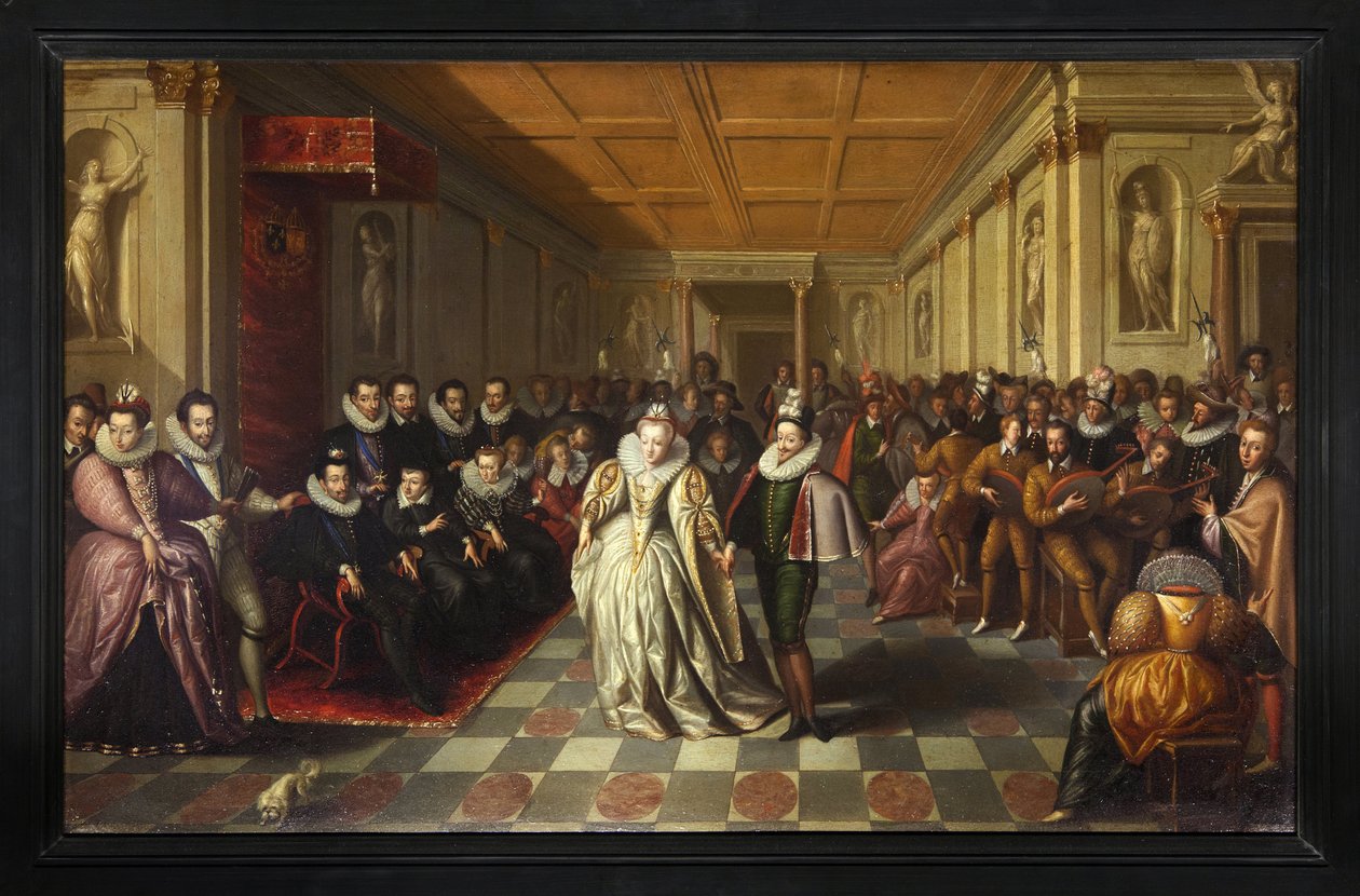 The Wedding Ball of the Duke of Joyeuse (olje på lerret) av French School