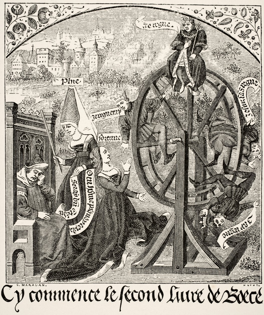 Lykkehjulet, fra vitenskap og litteratur i middelalderen av Paul Lacroix (1806-84) utgitt London 1878 av French School