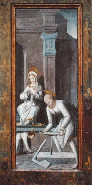 The Workshop at Nazareth, høyre panel fra en triptyk av French School