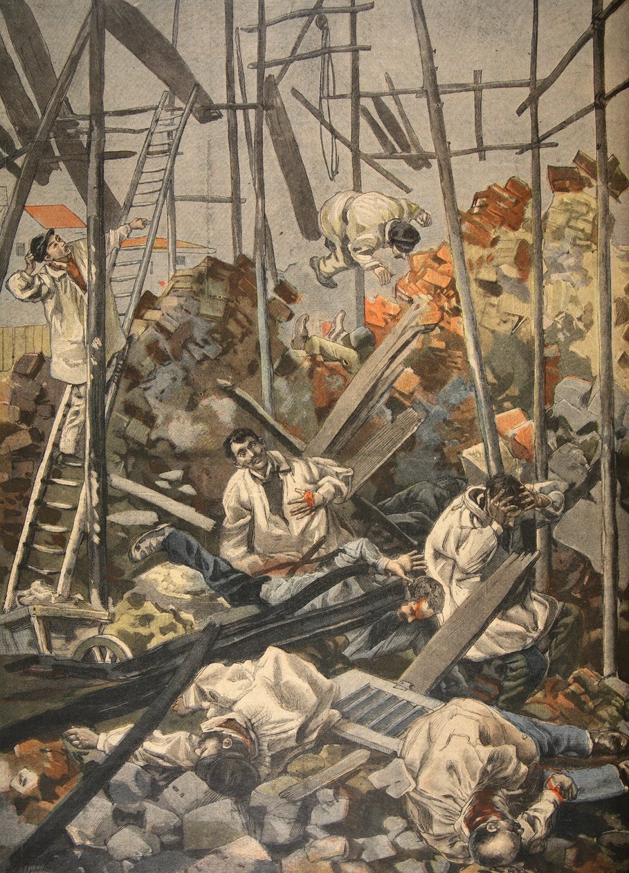 Ulykken ved Chesnay, illustrasjon fra Le Petit Journal: Supplement illustre, 1898 av French School