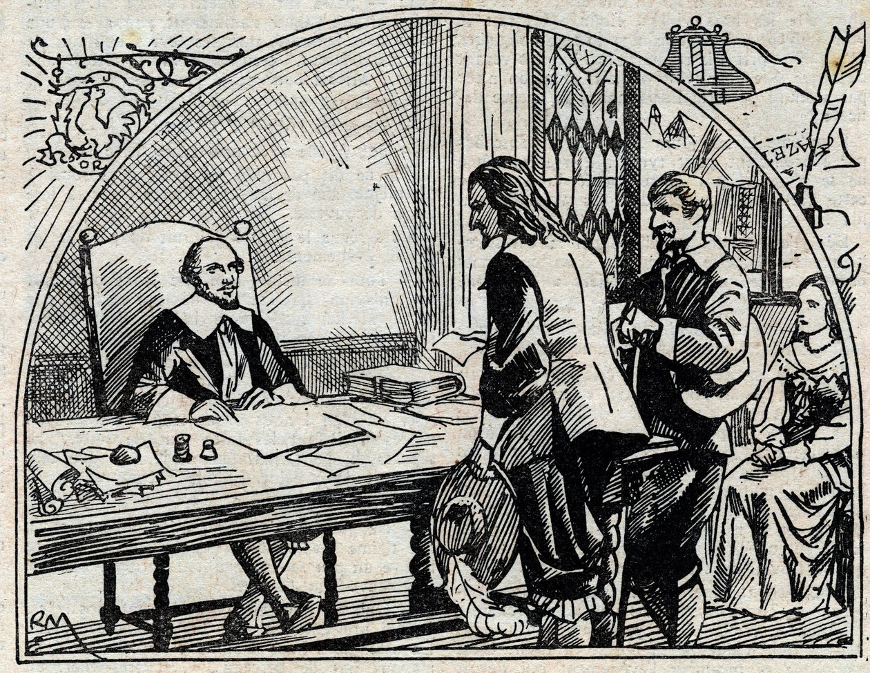 Adressekontoret til Theophraste Renaudot (1586-1653), fransk lege og journalist, grunnlegger av Gazette de France. Anonym gravering fra 1930. av French School