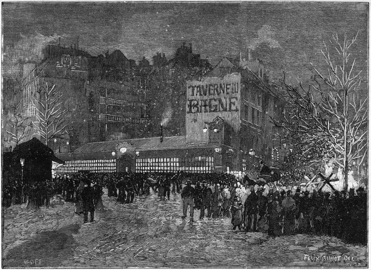 Den årlige festivalen i Montmartre og Taverne du bagne i Paris, i "" The Illustrious World" av French School