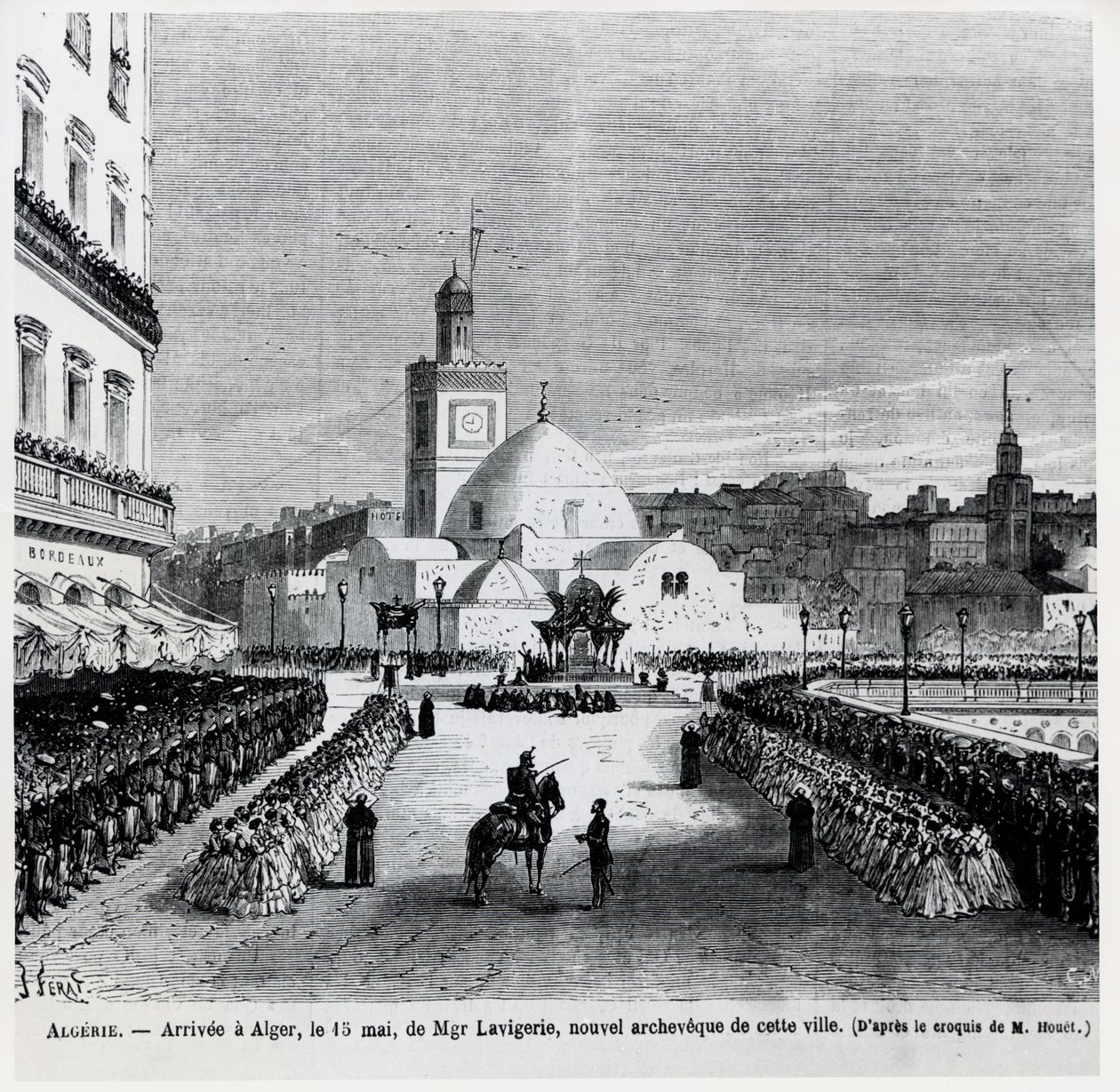 Ankomsten til Alger av Charles Lavigerie, den nye erkebiskopen av byen, 15. mai 1867 av French School
