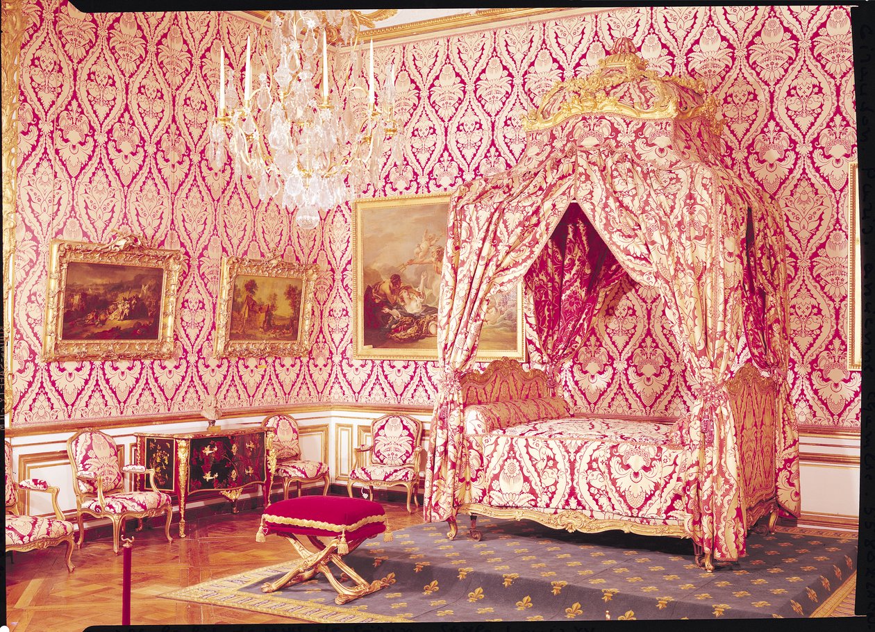 Dauphinens soverom med sengen til Madame de Seran, Louis XV-stil, 1729-74 av French School