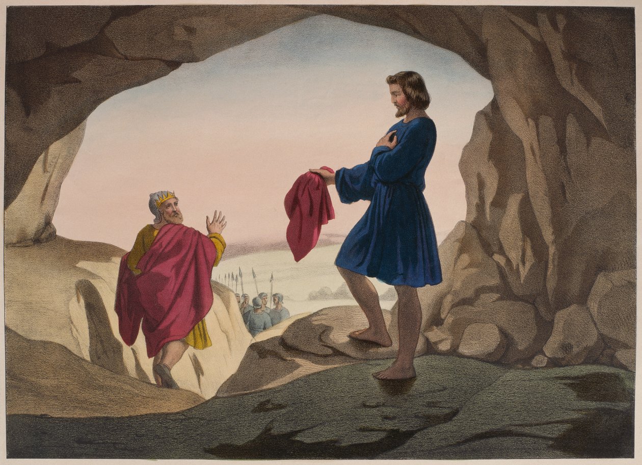 Den blodfargede pelsen til Joseph, illustrasjon fra en katekisme LHistoire Sainte, utgitt av Charles Delagrave, Paris, sent på 1800-tallet av French School