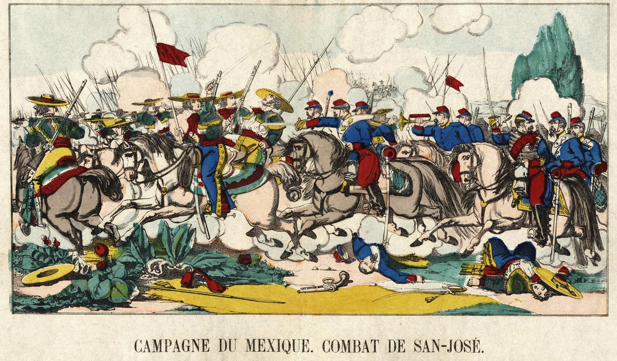 The captain of Foucauld in the Battle of San Jose (San Jose) during the Mexican Campaign (1862-1867), epinal image 19th century av French School