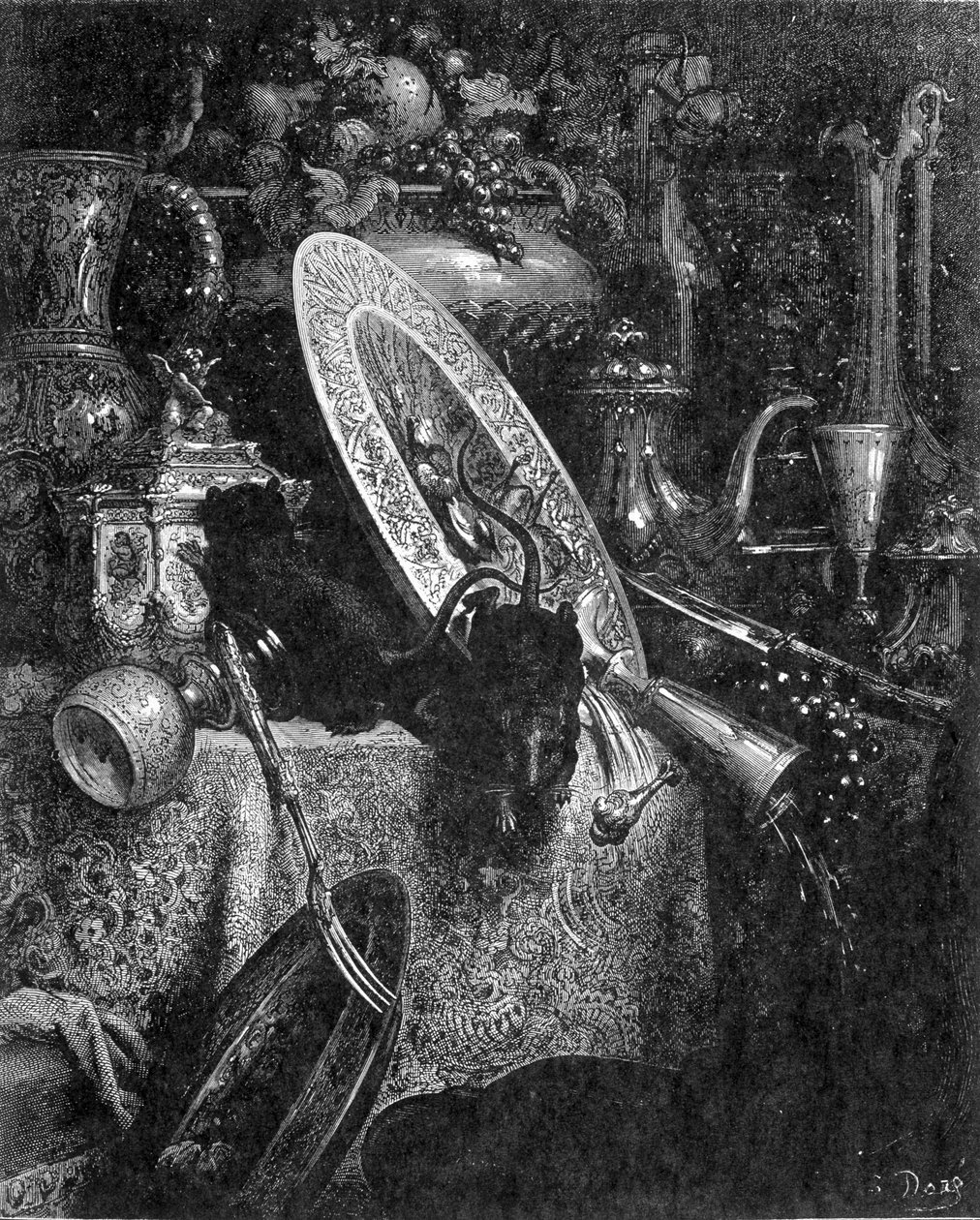 Byrotten og åkerrotten - i "" Fables de La Fontaine"" av French School