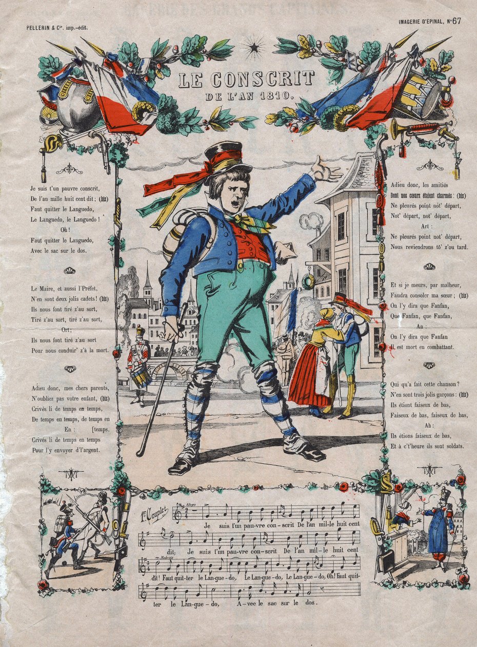 Årets vernepliktige 1810 Fransk sang på 1800-tallet. av French School