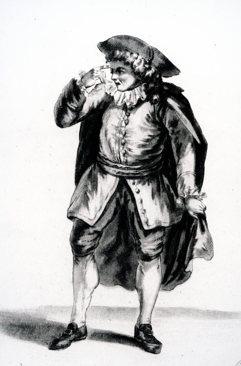 Kostymet til Arnolphe, fra The School for Wives av Moliere av French School