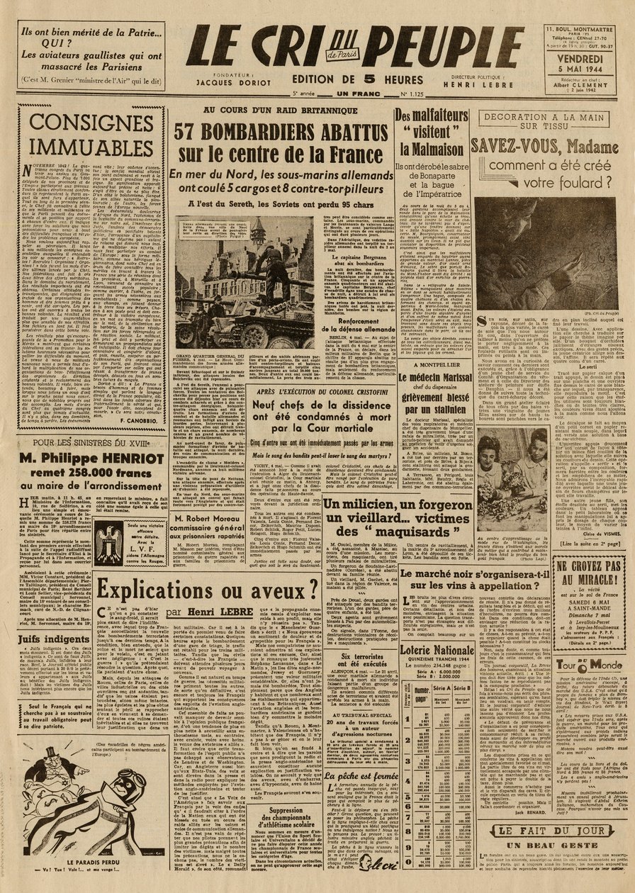 The cry of the people - Friday, May 5 av French School