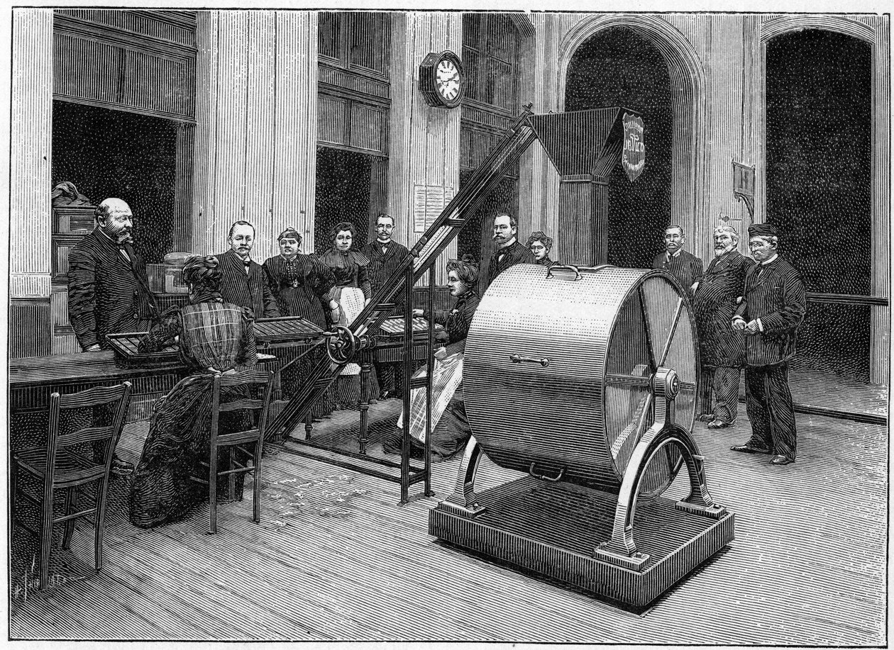 The drawing room of the Credit Foncier in 1898. av French School