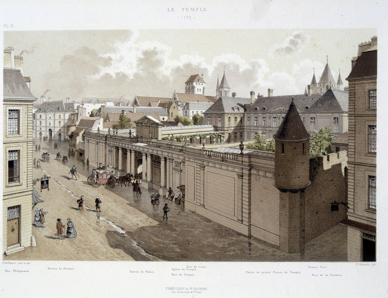 Inngangen til Palais i 1770 - i "Paris gjennom tidene: tempelet og rue Royale", slutten av 1800-tallet av French School