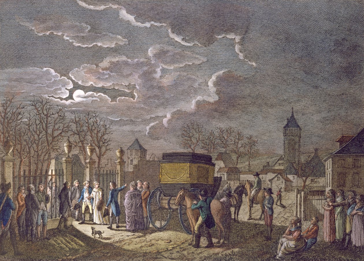 Utvekslingen 26. desember 1795 av Madame Royale i Basel for 6 franske fanger tatt til fange av østerrikerne av French School