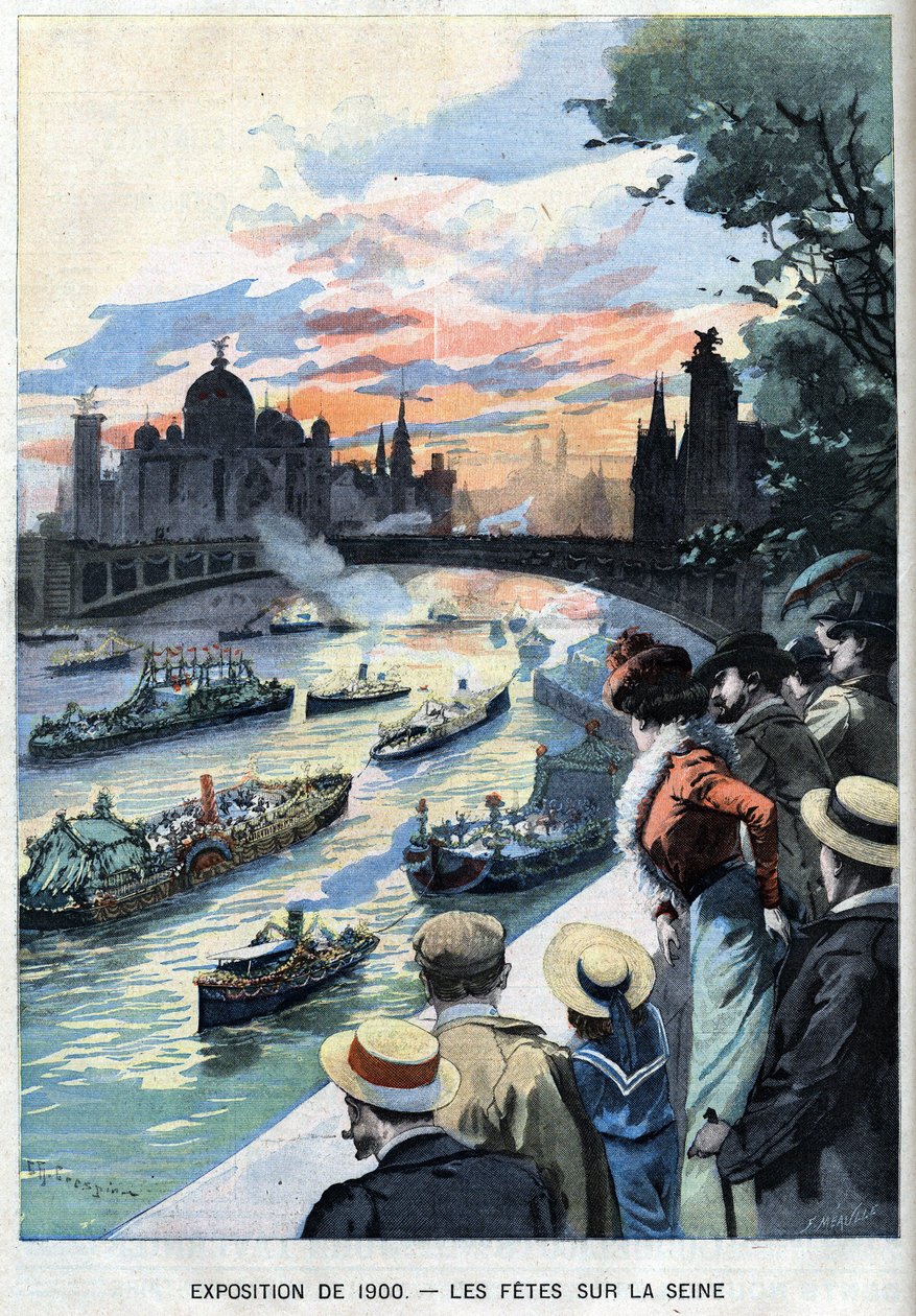 Festene på noten i Paris under verdensutstillingen i 1900 - i "" Le Petit Parisien"" av French School