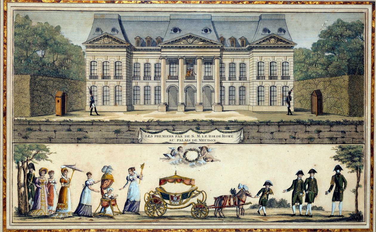 De første trinnene til kongen av Roma Napoleon II, hertugen av Reichstadt (1811-1832) og sønn av keiser Napoleon I (1769-1821), et Meudon 1800-tallstrykk Sceaux, Musee of the Ile de France av French School