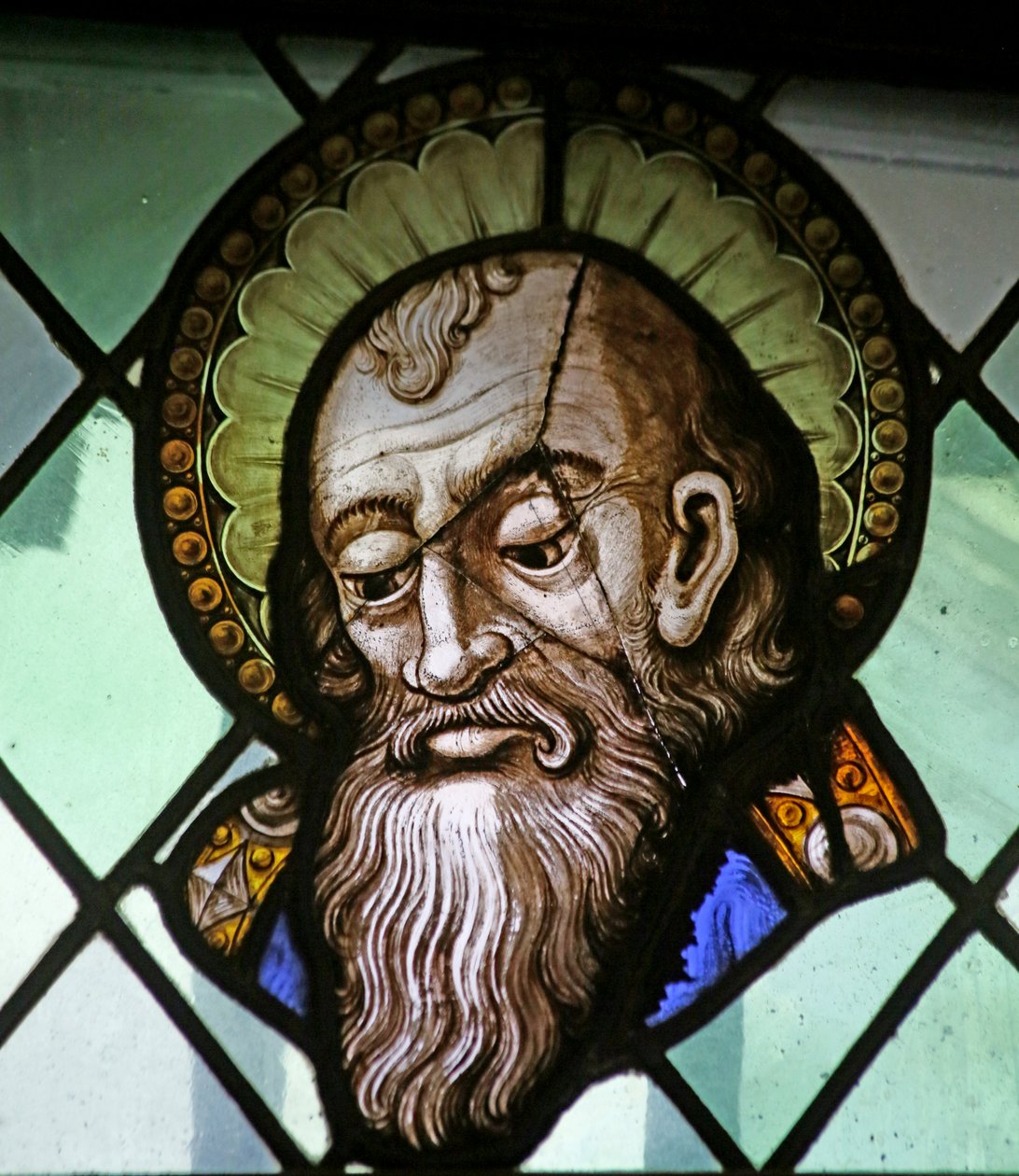 Hodet til St Paul (farget glass) av French School