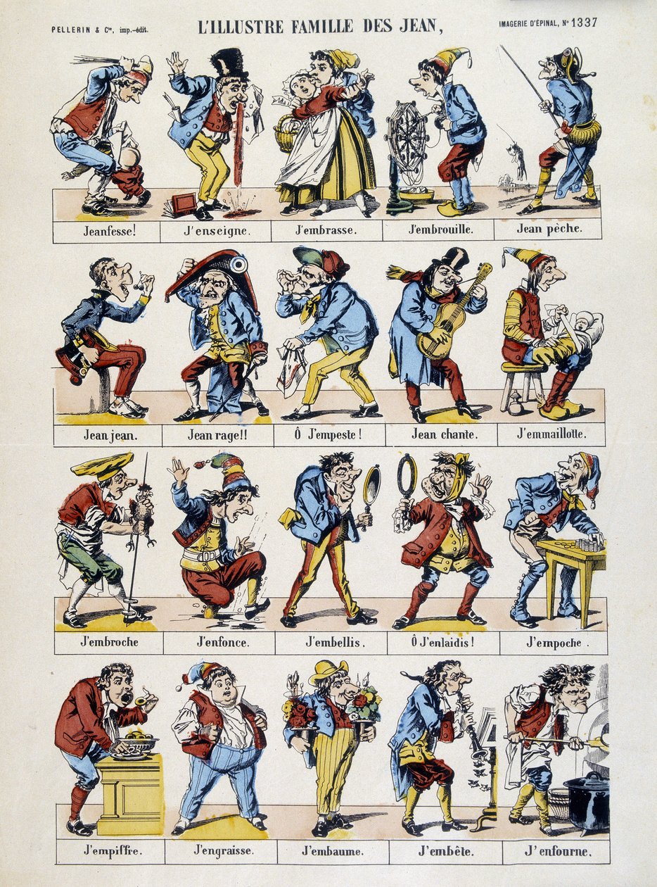 Den berømte familien til John. Bilde av Epinal, sd. 1800-tallet. av French School