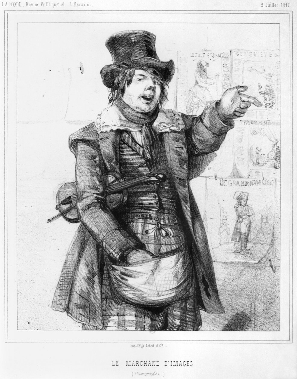 Bildeselgeren, illustrasjon fra La Mode, 5. juli 1847 av French School