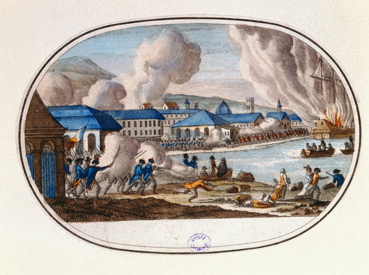 Den siste dagen av beleiringen av Toulon, 18. desember 1793 av French School