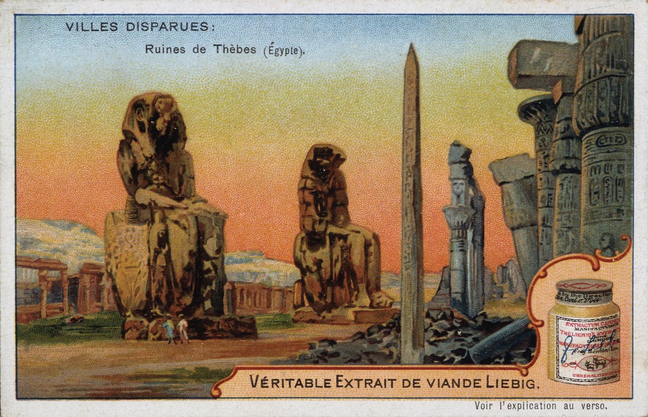 De savnede byene: ruinene av Theben (Egypt) - Liébig-reklameklistremerke av French School