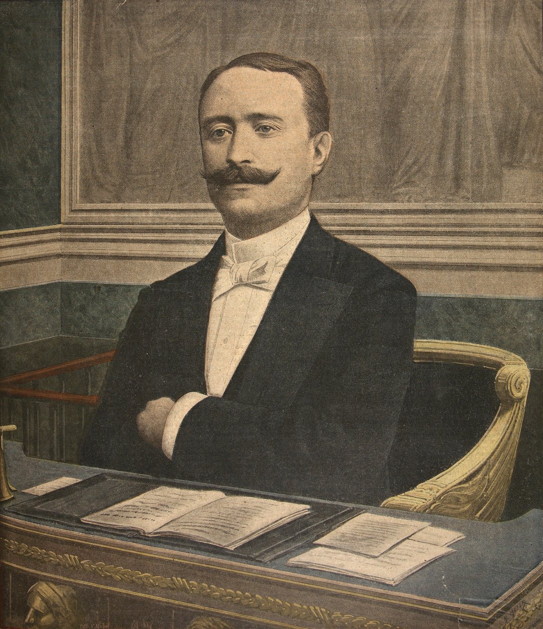 Den nye presidenten for Chambre des Deputes: Paul Deschanel, illustrasjon fra Le Petit Journal: Supplement illustre, 26. juni 1898 av French School