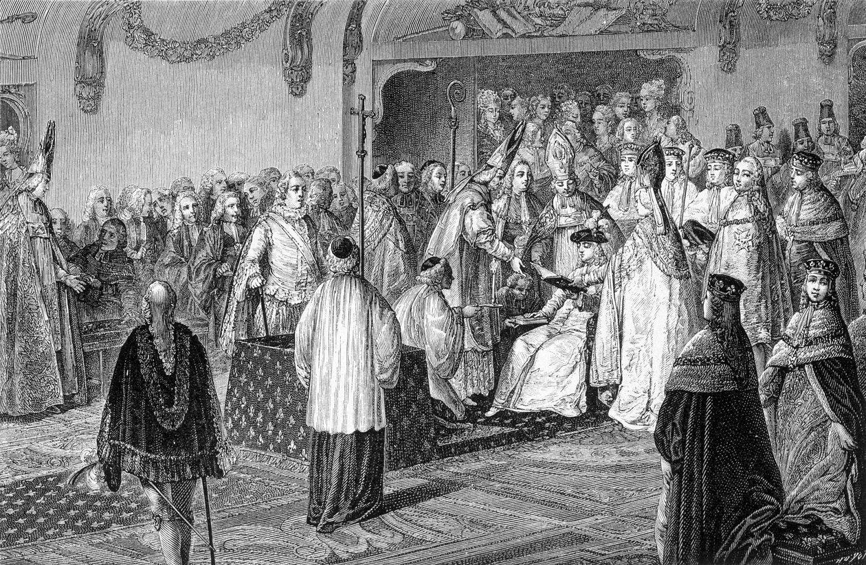 Eden til Ludvig XVI under hans hellige gravering. av French School
