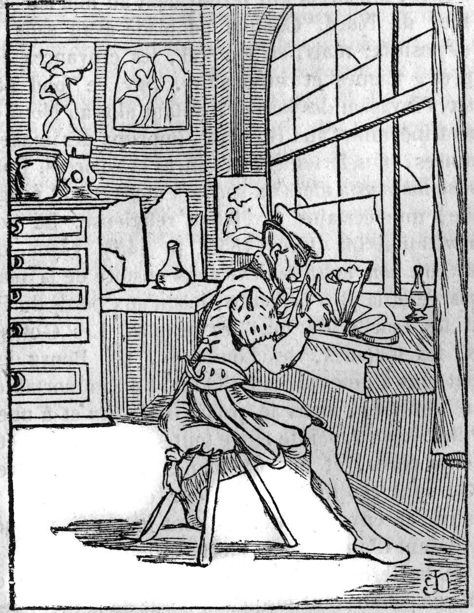 Maleren på glass (Vitripictor) på 1500-tallet. av French School