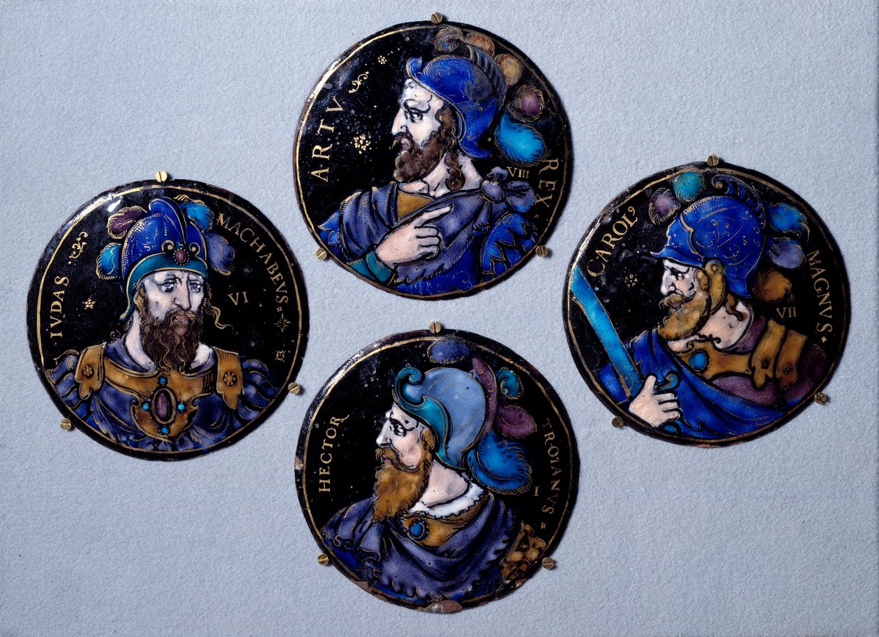 Preux Hector, trojanske helter, Judas Macchabee (Maccabee eller Macabee), kalte hammeren, etterfølgeren til sin far Matathias (Matathias, Mattathias) i spissen for jødenes opprør mot undertrykkelsen av selevicidene, Karl den Store (742 - 814) ), av French School