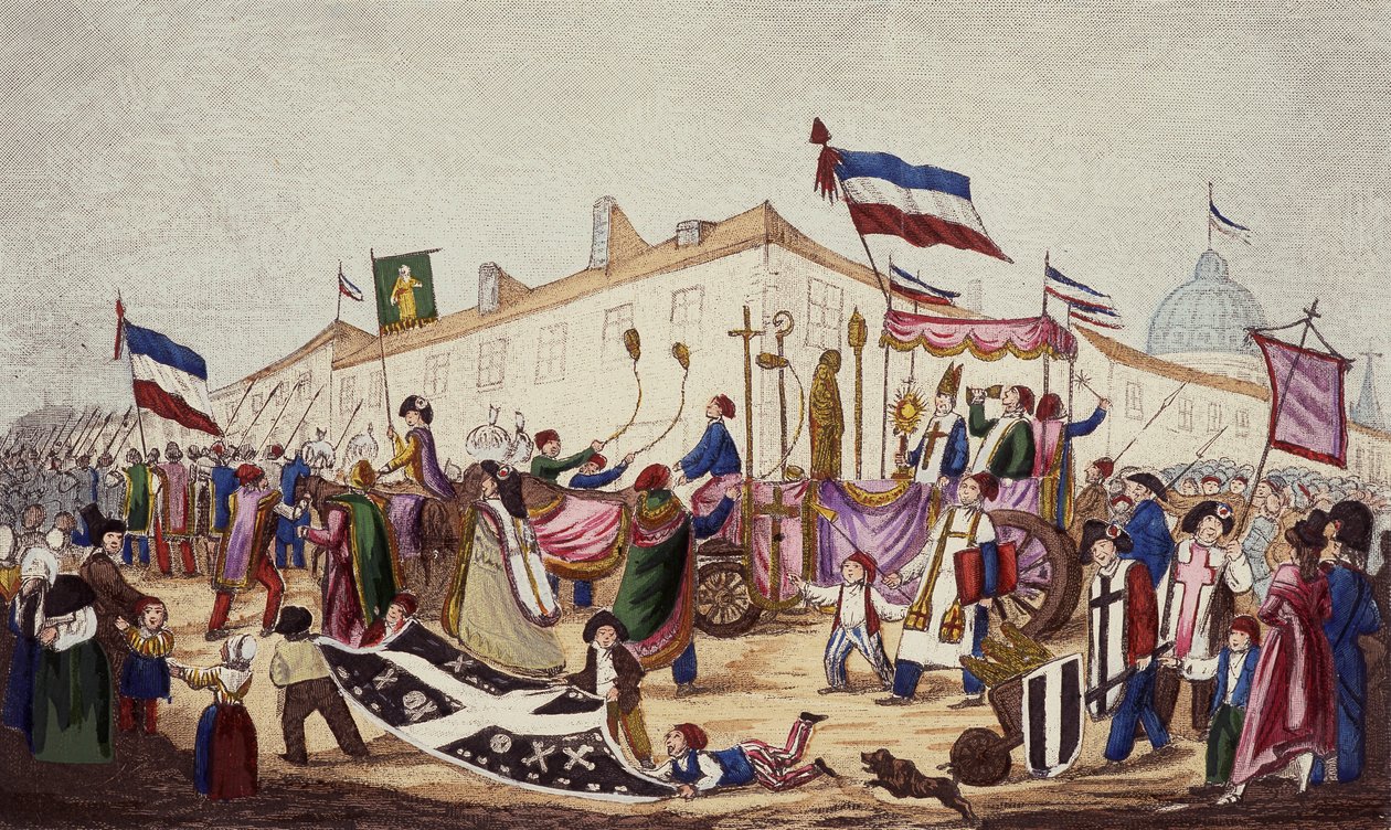 Restene av overtroen ble dratt til konvensjonen, november 1793 av French School