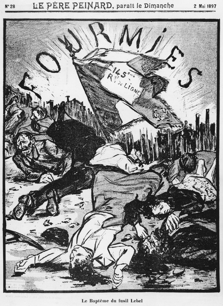 Skytingen av Fourmies, illustrasjon fra Le Pere Peinard, 2. mai 1897 av French School