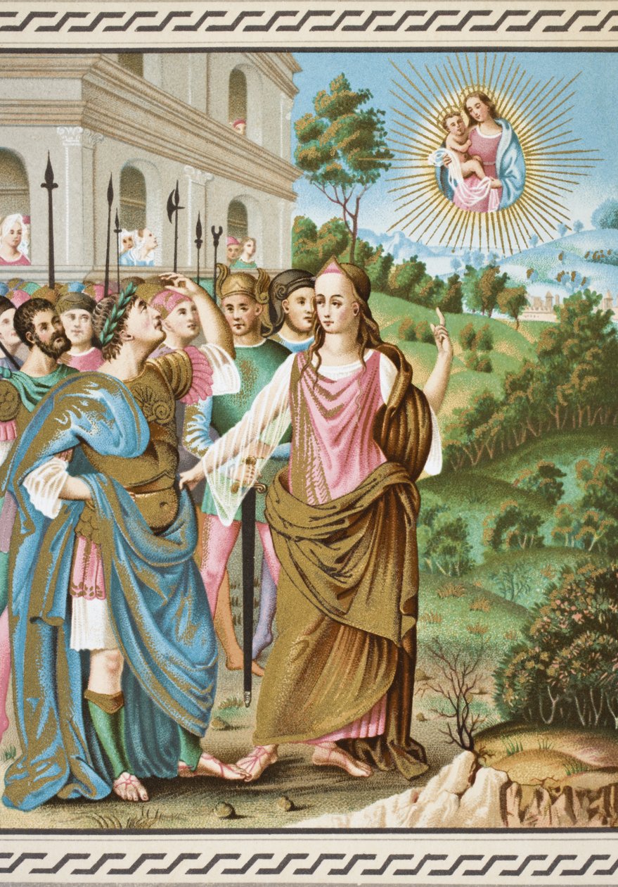 Sibyllen til Tiburtis som kunngjorde for Augustus Jesu Kristi komme, fra "Vitenskap og litteratur i middelalderen" av Paul Lacroix (1806-84) publisert London 1878 av French School