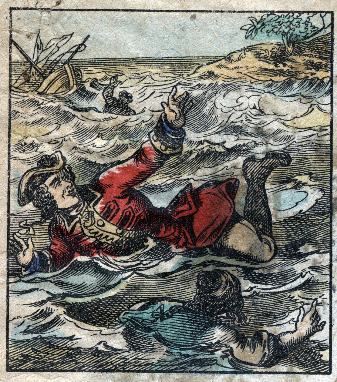 The sinking of Lemuel Gulliver. Illustration for “” Gulliver