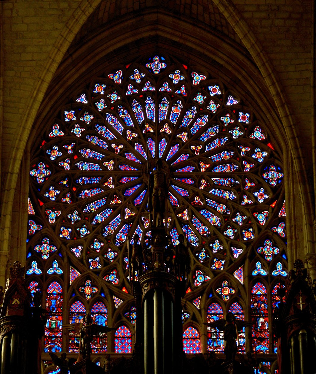 Sørrosevinduet ved Saint Gatien Cathedral, Tours av French School
