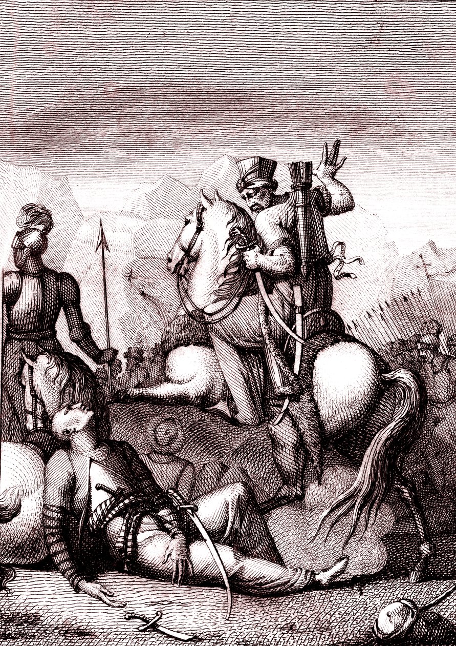Den tyrkiske sultanen Soliman i "Jerusalem frigjort" av Torquato Tasso av French School