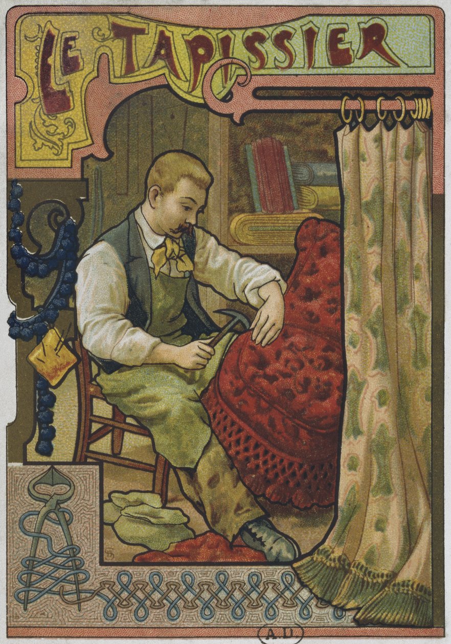 Tapetsereren, ca.1900 av French School
